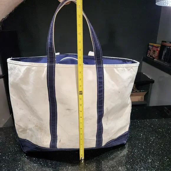 VTG LL Bean Boat & Tote Canvas Bag Zip Close USA Made XL X-Large - Picture 14 of 16